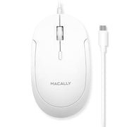 Macally USB Type C Mouse - Slim & Compact Design - USB C Mouse for MacBook Pro iMac PC etc. - Simple 3 Button & Scroll Wheel Layout with DPI Switch - Comfortable Plug & Play Apple Wired Mouse USBC