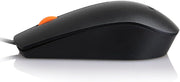 Lenovo 100 Wired USB Computer Mouse for PC, Laptop, Computer with Windows - Full-Size - Ambidextrous Design - 3 Buttons - Red Optical Sensor – Black