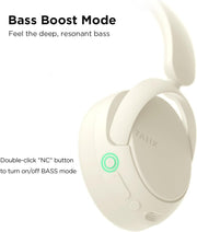 TALIX H30 Hybrid Active Noise Cancelling Headphones, 110H Playtime Hi-Res Audio Bluetooth 6.0 Wireless Over Ear ANC Headphones for Commute/Travel (Off-White)