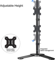 Suptek Dual LED LCD Monitor Stand up Desk Mount for 2 / Two Screens up to 32 inch Extra Tall 31.5" Pole Heavy Duty Fully Adjustable Stand Vertical Array (MD6802)