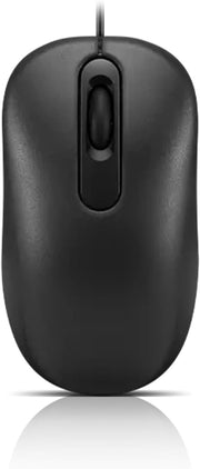 Lenovo 100 Wired USB Computer Mouse for PC, Laptop, Computer with Windows - Full-Size - Ambidextrous Design - 3 Buttons - Red Optical Sensor – Black