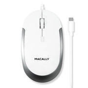 Macally USB Type C Mouse - Slim & Compact Design - USB C Mouse for MacBook Pro iMac PC etc. - Simple 3 Button & Scroll Wheel Layout with DPI Switch - Comfortable Plug & Play Apple Wired Mouse USBC