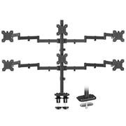 Suptek Dual LED LCD Monitor Stand up Desk Mount for 2 / Two Screens up to 32 inch Extra Tall 31.5" Pole Heavy Duty Fully Adjustable Stand Vertical Array (MD6802)