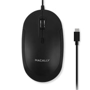Macally USB Type C Mouse - Slim & Compact Design - USB C Mouse for MacBook Pro iMac PC etc. - Simple 3 Button & Scroll Wheel Layout with DPI Switch - Comfortable Plug & Play Apple Wired Mouse USBC