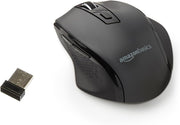 Amazon Basics Portable Wireless Computer Mouse, Ergonomic, 2.4 GHz Optical, DPI Adjustable, Easy to Use, Compatible With PC, Mac, Laptop, Black
