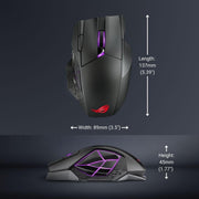 ASUS ROG Spatha X Wireless Gaming Mouse – MMO/MOBA Design, 12 Programmable Buttons, Right-Handed, 168g, Dual-Mode (Wired/2.4GHz), 19K DPI, up to 67Hr Battery, Magnetic Charging Dock, PC/Mac Support