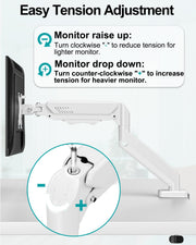 Dual Monitor Arm Desk Mount Fits Max 32 inch Screens, Holds 4.4 to 19.8lbs