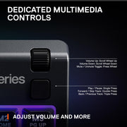 SteelSeries USB Apex 5 Hybrid Mechanical Gaming Keyboard – Per-Key RGB Illumination – Aircraft Grade Aluminum Alloy Frame – OLED Smart Display (Hybrid Blue Switch)