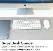 Macally Small USB Wired Keyboard for Mac and Windows - 78 Scissor Keys, 13 Shortcut Compatible Apple Keyboard - Mini Compact USB Computer Keyboard That Saves Space and Looks Great - Space Grey