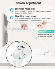 Dual Monitor Arm Desk Mount Fits Max 32 inch Screens, Holds 4.4 to 19.8lbs