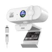 AOC 4K Webcam for PC, Streaming Computer Camera with Noise-Canceling Mic