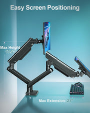 Dual Monitor Arm Desk Mount Fits Max 32 inch Screens, Holds 4.4 to 19.8lbs