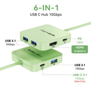 ACASIS USB C Hub 10Gbps, USB C to 4K 60Hz HDMI Adapter for Laptop/MacBook