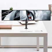 Suptek Dual LED LCD Monitor Stand up Desk Mount for 2 / Two Screens up to 32 inch Extra Tall 31.5" Pole Heavy Duty Fully Adjustable Stand Vertical Array (MD6802)