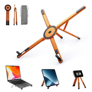 Magnetic Laptop Stand, 3-in-1 Foldable Aluminum Riser, Grey