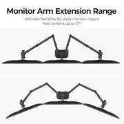 Suptek Dual LED LCD Monitor Stand up Desk Mount for 2 / Two Screens up to 32 inch Extra Tall 31.5" Pole Heavy Duty Fully Adjustable Stand Vertical Array (MD6802)