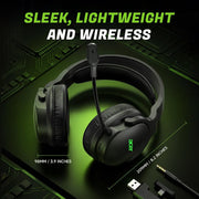 Acer Wireless Gaming Headset for PS5, PC, PS4, Switch, Mac & Laptop, Tri-Mode 2.4GHz Wireless/Bluetooth 5.4/3.5mm Wired, Suspension Headband, 50mm Dynamic Drivers, Detachable ENC Mic, Black