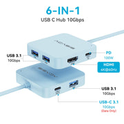 ACASIS USB C Hub 10Gbps, USB C to 4K 60Hz HDMI Adapter for Laptop/MacBook
