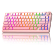 AULA F75 Pro Wireless Mechanical Keyboard,75% Hot Swappable Custom Keyboard with Knob,RGB Backlit,Pre-lubed Reaper Switches,Side Printed PBT Keycaps,2.4GHz/USB-C/BT5.0 Mechanical Gaming Keyboards