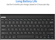 Arteck 2.4G Wireless Keyboard Stainless Steel Ultra Slim Keyboard for Computer/Desktop/PC/Laptop/Surface/Smart TV and Windows 11/10 / 8/7 / Vista/XP Built in Rechargeable Battery