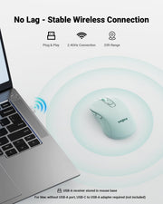 wegear USB Wireless Mouse for Laptop PC Mac, 2.4GHz Cordless Mouse-Black