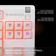 SteelSeries USB Apex 5 Hybrid Mechanical Gaming Keyboard – Per-Key RGB Illumination – Aircraft Grade Aluminum Alloy Frame – OLED Smart Display (Hybrid Blue Switch)