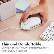 Macally USB Type C Mouse - Slim & Compact Design - USB C Mouse for MacBook Pro iMac PC etc. - Simple 3 Button & Scroll Wheel Layout with DPI Switch - Comfortable Plug & Play Apple Wired Mouse USBC
