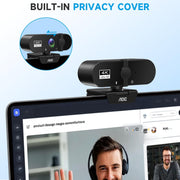 AOC 4K Webcam for PC, Streaming Computer Camera with Noise-Canceling Mic