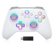 Moonag Wireless PC Controller with Hall Effect Joystick, 2.4G Wireless & Wired 1000Hz Polling Rate, Turbo & Dual Vibration, RGB Lighting, Gaming Controller for PC/Switch/iOS/Android, Black