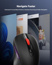 wegear USB Wireless Mouse for Laptop PC Mac, 2.4GHz Cordless Mouse-Black