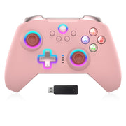 Moonag Wireless PC Controller with Hall Effect Joystick, 2.4G Wireless & Wired 1000Hz Polling Rate, Turbo & Dual Vibration, RGB Lighting, Gaming Controller for PC/Switch/iOS/Android, Black