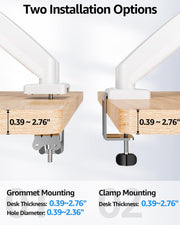 Dual Monitor Arm Desk Mount Fits Max 32 inch Screens, Holds 4.4 to 19.8lbs