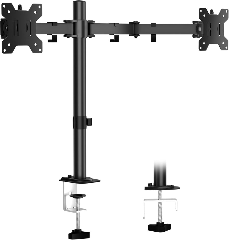 ERGOMAKER Dual Monitor Mount, Height Adjustable Swivel for 13-27" Screens