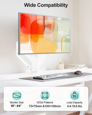 Dual Monitor Arm Desk Mount Fits Max 32 inch Screens, Holds 4.4 to 19.8lbs