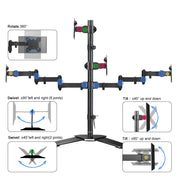 Suptek Dual LED LCD Monitor Stand up Desk Mount for 2 / Two Screens up to 32 inch Extra Tall 31.5" Pole Heavy Duty Fully Adjustable Stand Vertical Array (MD6802)
