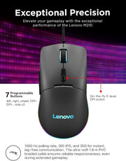 Lenovo 100 Wired USB Computer Mouse for PC, Laptop, Computer with Windows - Full-Size - Ambidextrous Design - 3 Buttons - Red Optical Sensor – Black