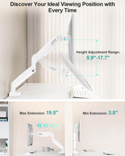 Dual Monitor Arm Desk Mount Fits Max 32 inch Screens, Holds 4.4 to 19.8lbs