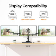 Suptek Dual LED LCD Monitor Stand up Desk Mount for 2 / Two Screens up to 32 inch Extra Tall 31.5" Pole Heavy Duty Fully Adjustable Stand Vertical Array (MD6802)