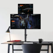 Suptek Dual LED LCD Monitor Stand up Desk Mount for 2 / Two Screens up to 32 inch Extra Tall 31.5" Pole Heavy Duty Fully Adjustable Stand Vertical Array (MD6802)