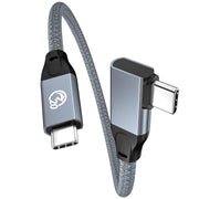 6 inch USB C to USB C Cable Right Angle, 0.5ft Short USB-C Cable 90 Degree