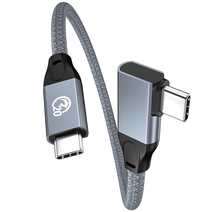 6 inch USB C to USB C Cable Right Angle, 0.5ft Short USB-C Cable 90 Degree
