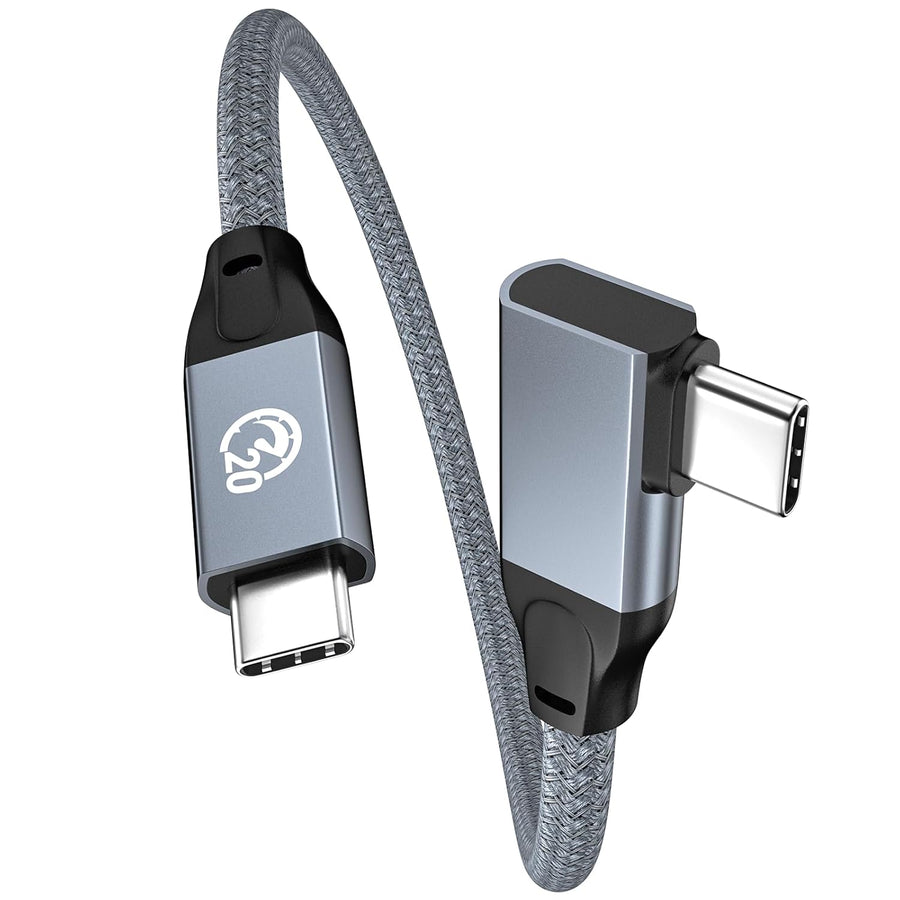 6 inch USB C to USB C Cable Right Angle, 0.5ft Short USB-C Cable 90 Degree