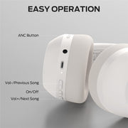 Monster Persona 6th ANC Active Noise Cancelling Headphones, Bluetooth Headphones Over Ear with Bluetooth 6.0, 60H Playtime, HiFi Stereo Audio, 3 EQ Modes, Wireless Headphones for Work Travel, White