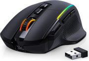 RisoPhy Wireless Gaming Mouse, 3-Mode 2.4G/USB-C/Bluetooth with RGB Backlit
