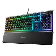 SteelSeries USB Apex 5 Hybrid Mechanical Gaming Keyboard – Per-Key RGB Illumination – Aircraft Grade Aluminum Alloy Frame – OLED Smart Display (Hybrid Blue Switch)