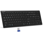 TECKNET Wireless Keyboard Rechargeable 2.4G Ultra-Slim, Comfortable Typing