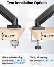 Dual Monitor Arm Desk Mount Fits Max 32 inch Screens, Holds 4.4 to 19.8lbs
