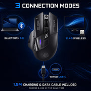 INPHIC A9 V2 Explorer Wireless Gaming Mouse, 12800 DPI Silent Mouse