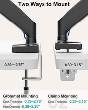 Dual Monitor Arm Desk Mount Fits Max 32 inch Screens, Holds 4.4 to 19.8lbs