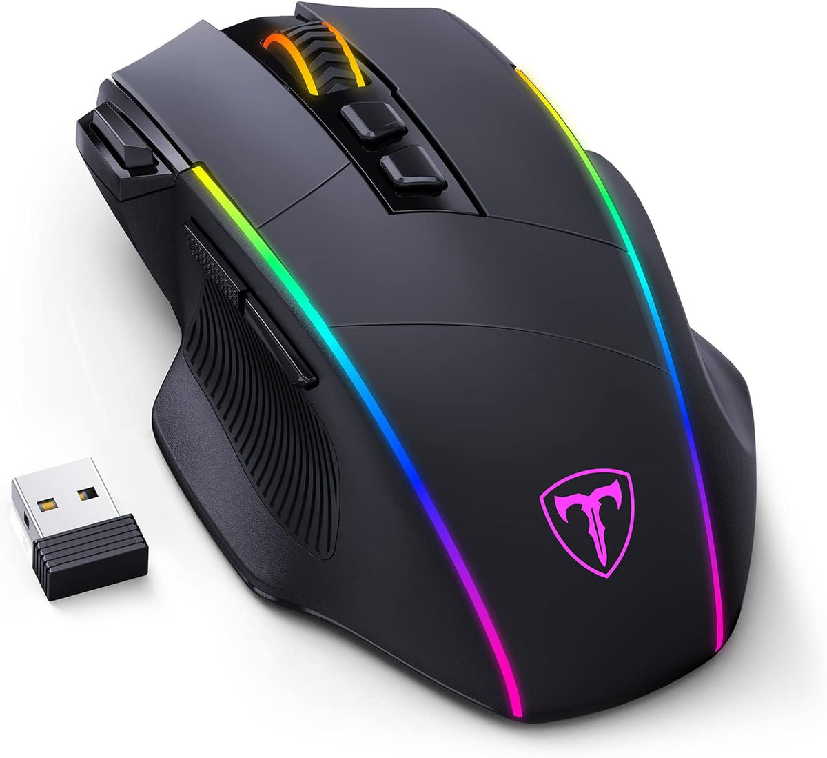 RisoPhy Wireless Gaming Mouse, 3-Mode 2.4G/USB-C/Bluetooth with RGB Backlit